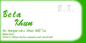 bela khun business card